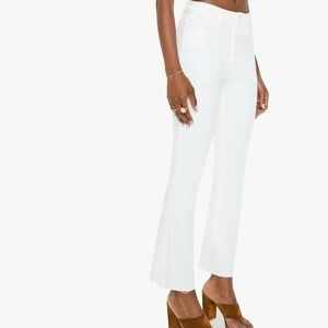 MOTHER The Hustler Ankle Fray Jeans Cream Fairest of Them All Wash Size 25 Denim